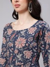 Navyblue Colour Rayon Printed Kurti With Pant Dupatta Wholesale In India Aaradhna 2057